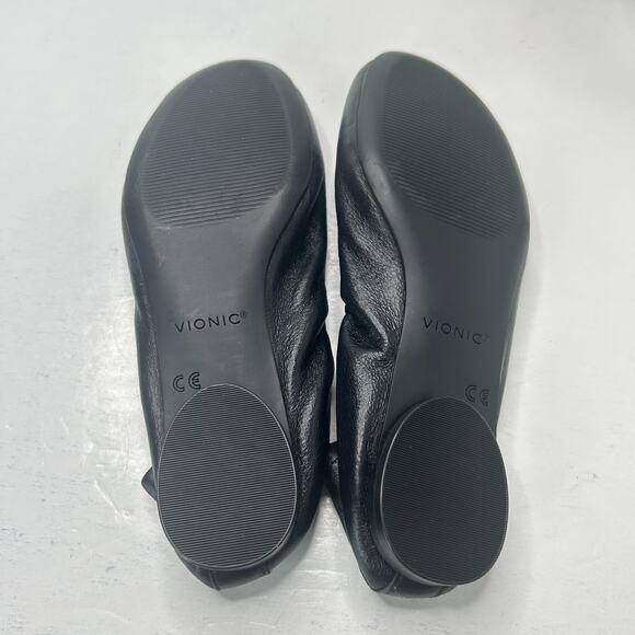 Vionic Alexa Crn Npa Leather Ballet Flats Slip On Shoes Black Women's 5 NWOB - Picture 9 of 9